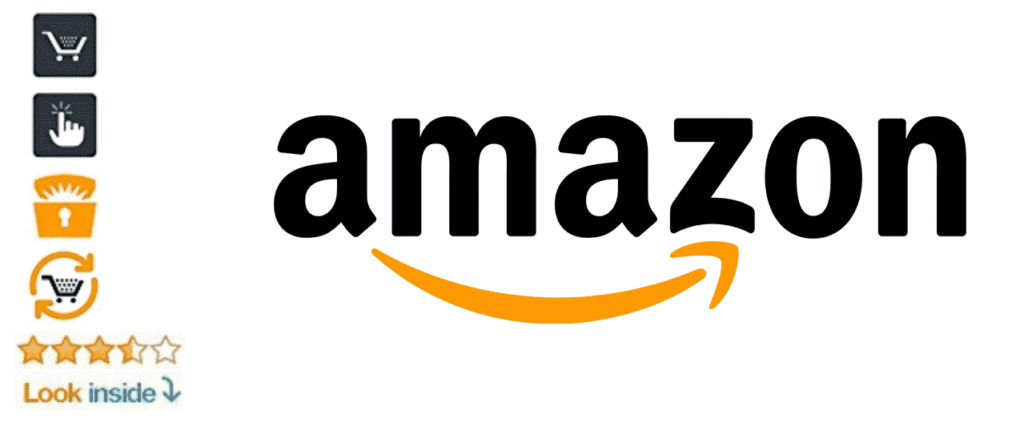 Símbolos que acompañan a la imagen corporativa de Amazon.